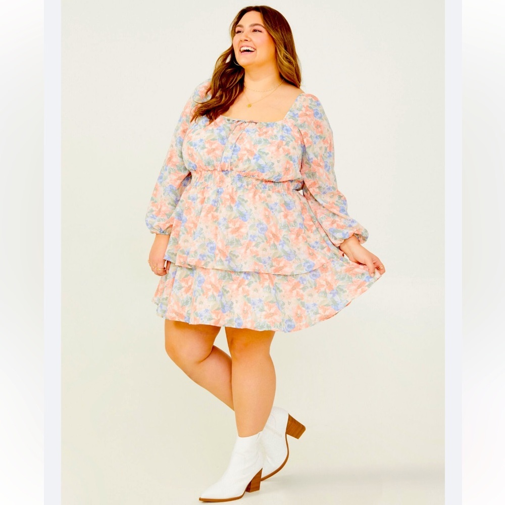 Arula Maisie Watercolor Tiered Dress size 14/16